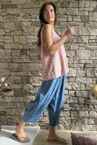  Benji Linen Panel Wave Vest Wild Rose - 